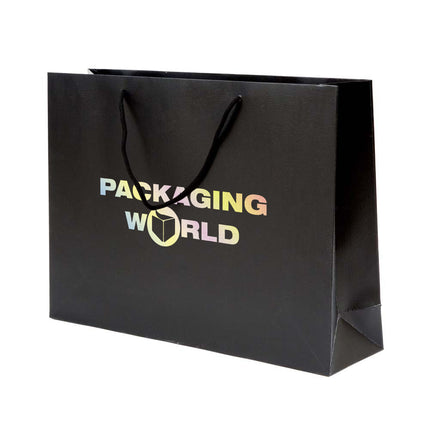 Black Digital Printed Luxury Embossed Gift Bag A3 | Landscape Paper Bag