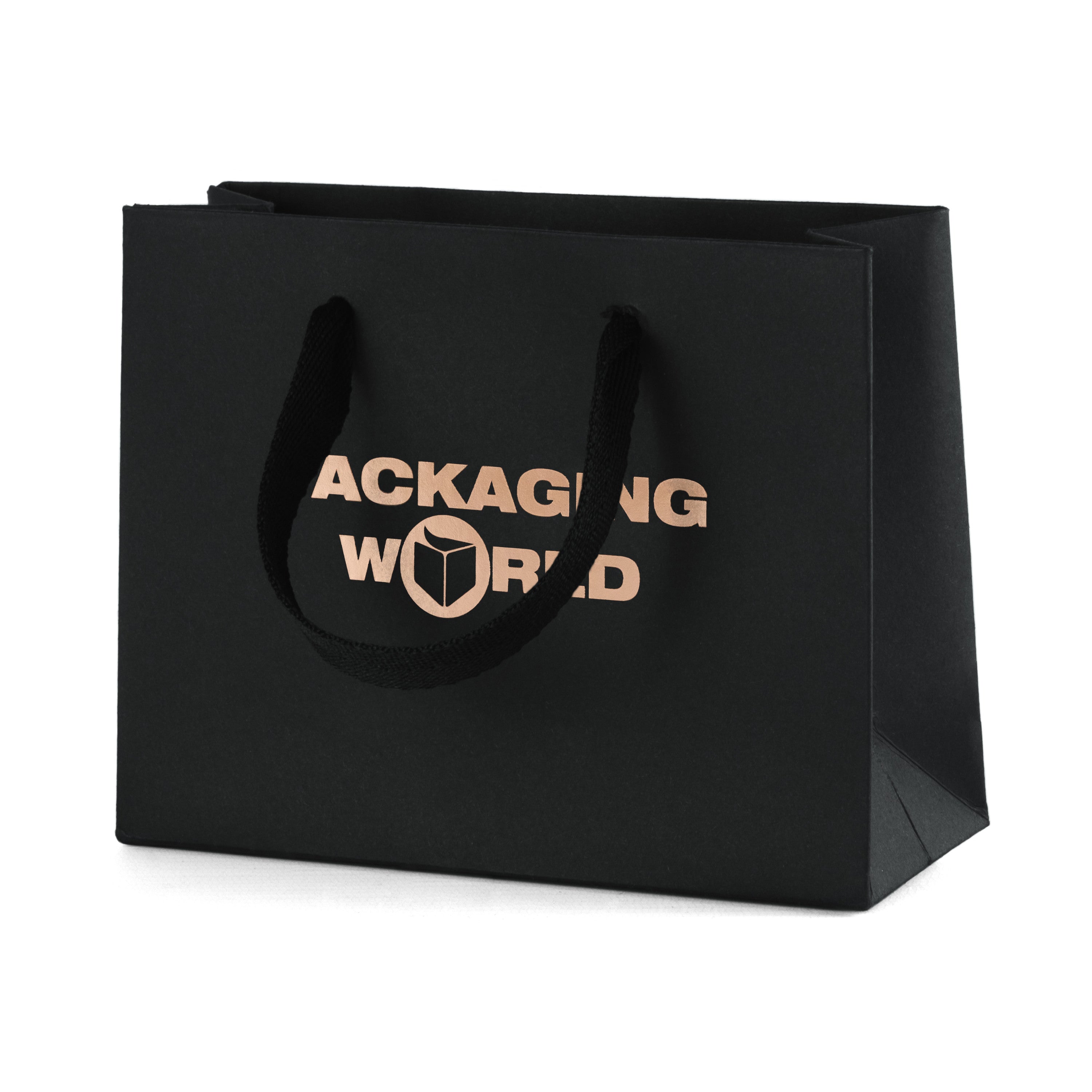 Black Foil Printed Eco Kraft Gift Bag A7 | Landscape Paper Bag