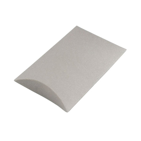 Grey Branded Eco Kraft Pillow Box Medium | Recyclable