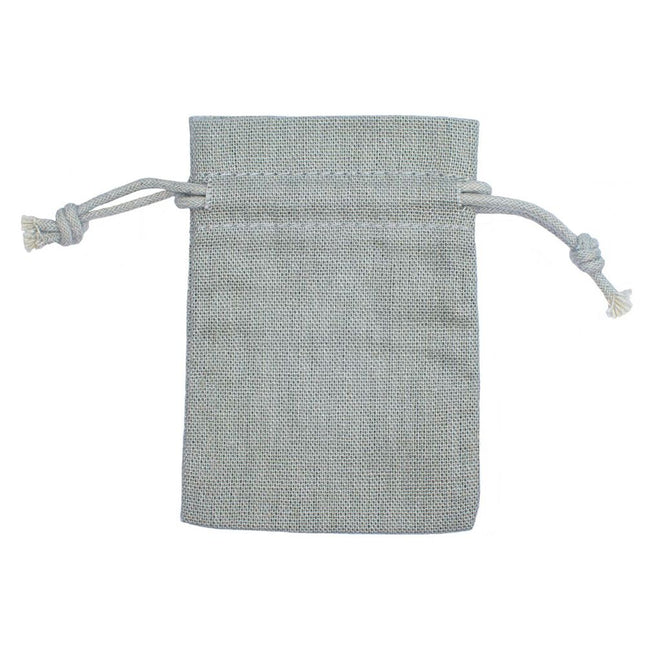 Grey Branded Rectangular Cotton Linen Bag Medium | Drawstring Bag