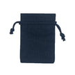 Navy Rectangular Cotton Linen Bag Medium | Cotton Drawstring Bag