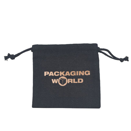 Foil Branded Medium Square Cotton Linen Pouch