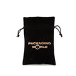 Black Foil Printed Deluxe Velvet Bag Large | Rectangular Drawstring Bag