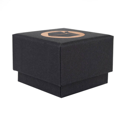 Black Foil Printed Eco Kraft Ring Jewellery Box | FSC