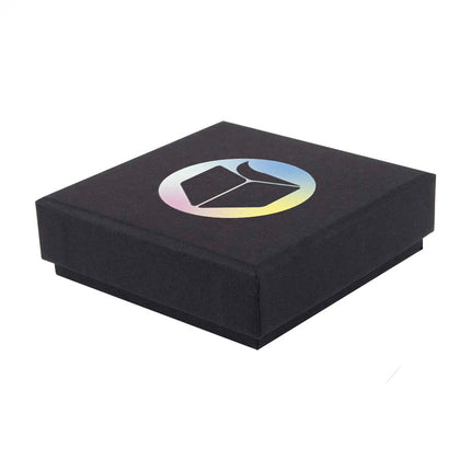 Black Digital Printed Eco Kraft Pendant Earring Box Small | FSC