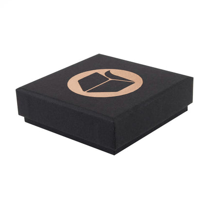 Black Foil Printed Eco Kraft Pendant Earring Box Small | FSC