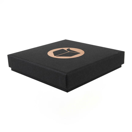 Black Foil Printed Eco Kraft Pendant Earring Box Large | FSC